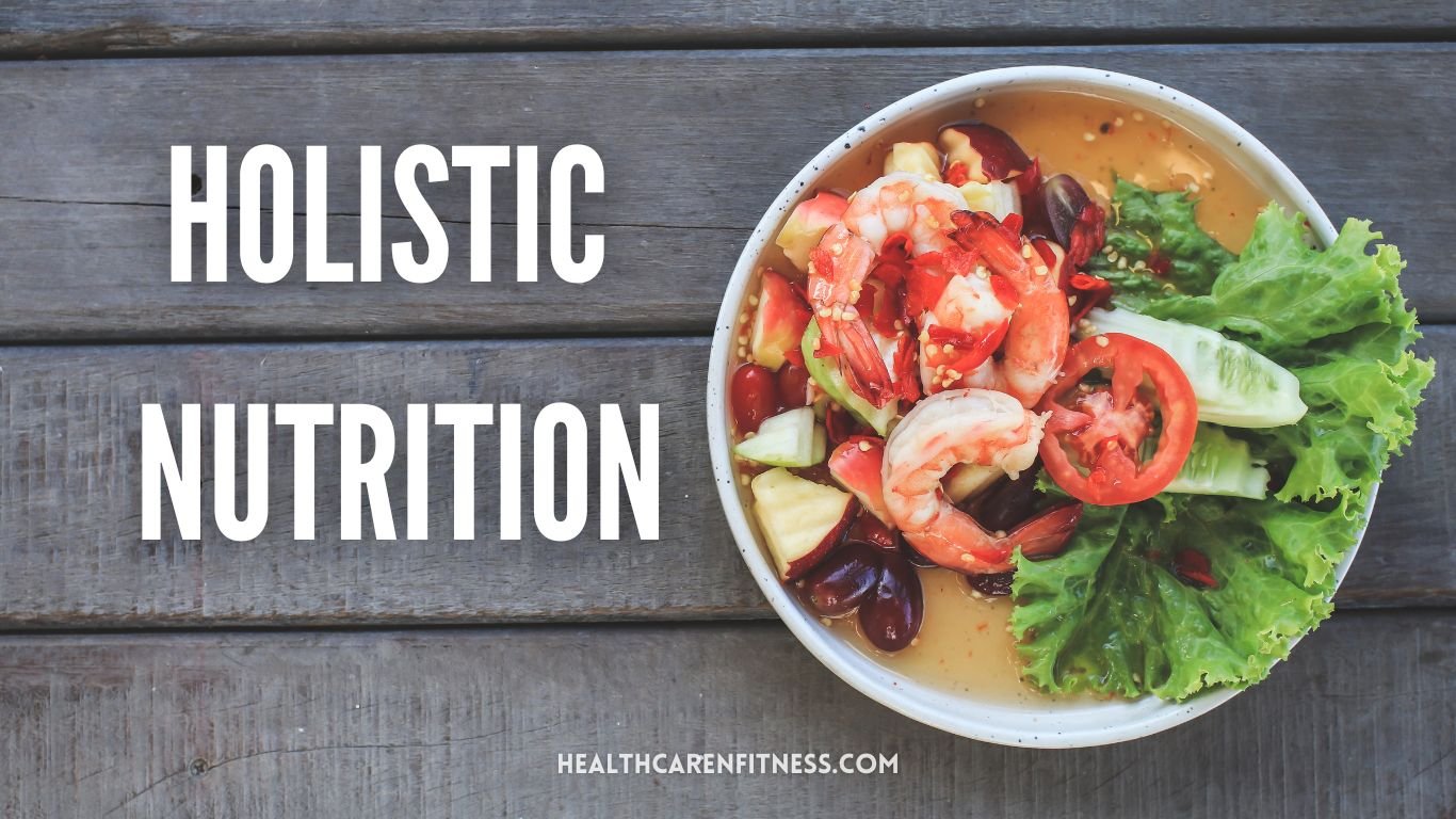 A nutritious salad bowl with fruits, fish, and green leafy